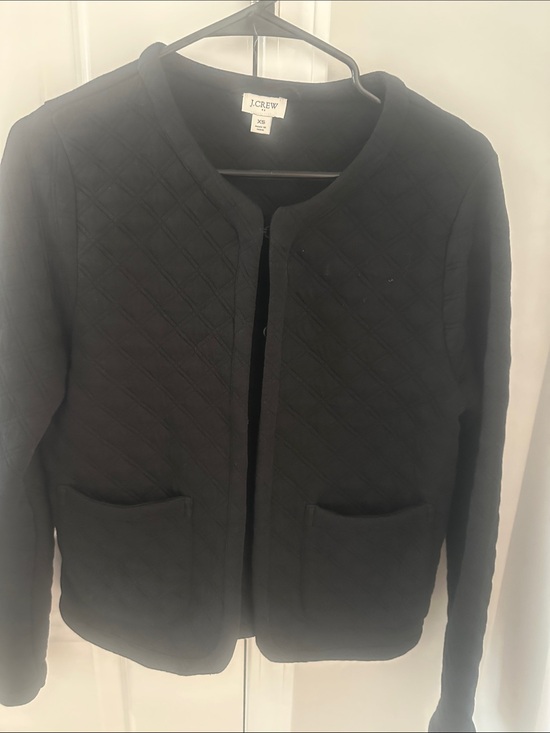 J. Crew Jackets & Blazers - J. Crew Black Quilted Collarless Blazer Jacket